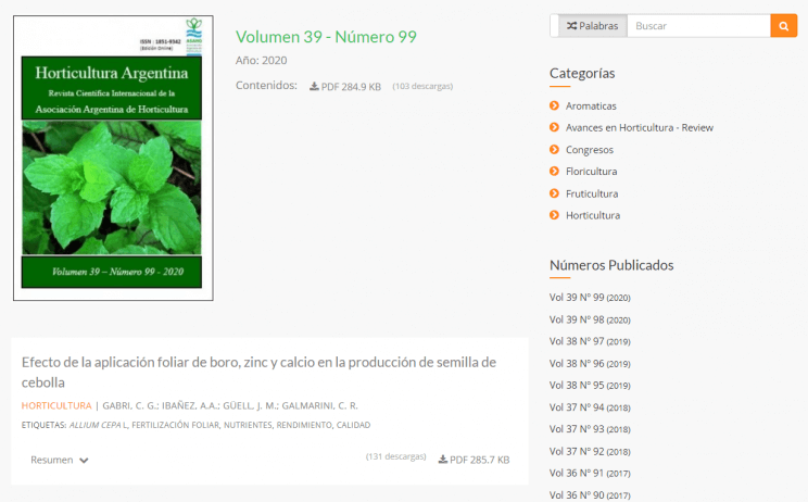 Digital Edition Magazine of the Argentine Association of Horticulture