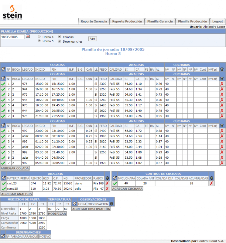 Statistics and Process Control System